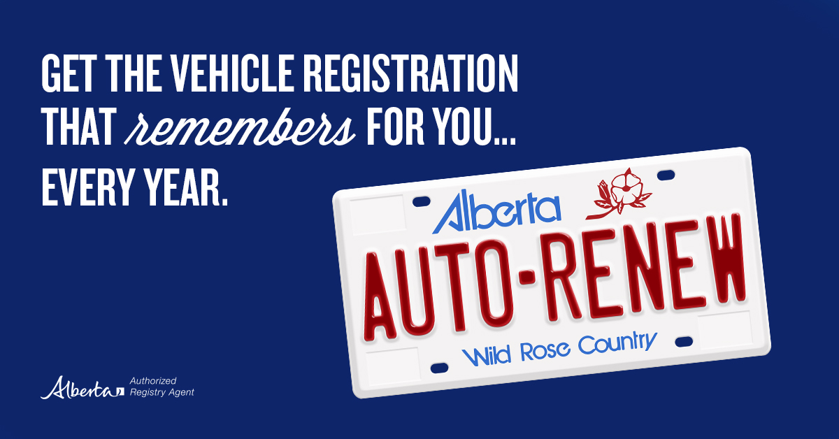 renew my car registration online alberta